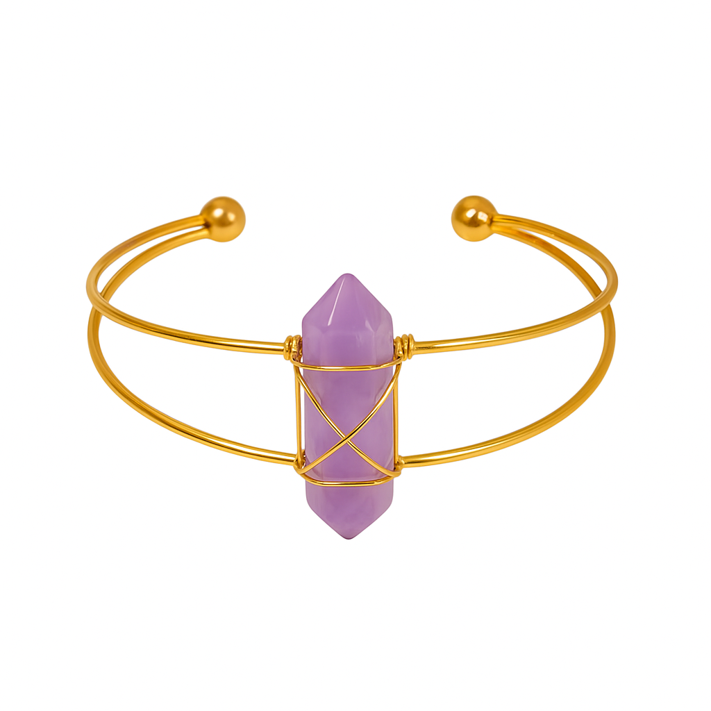 Amethyst β Serenity Shield Cuff Bracelet