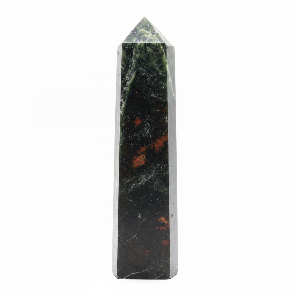 Jade Tower | 371g | Dark Green with Red Inclusions-Embrace Bohemia 3