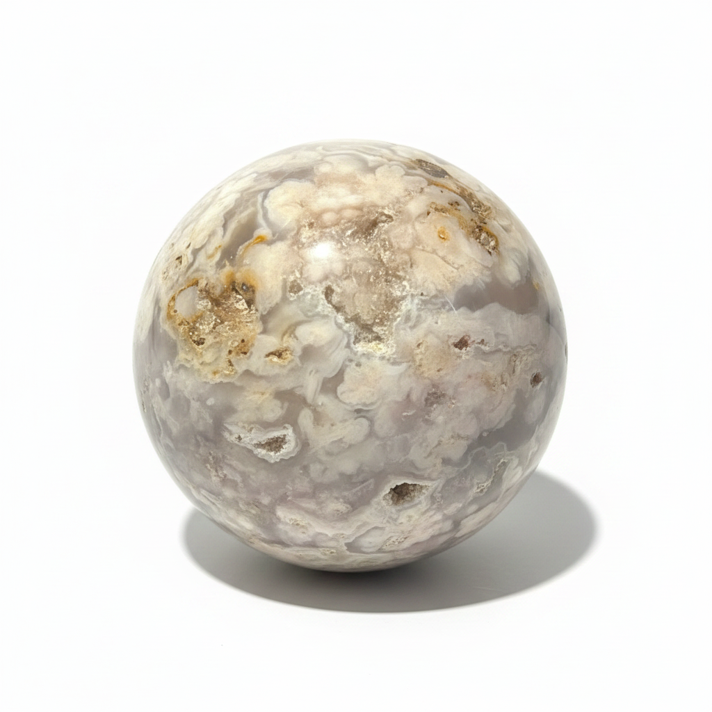 Lepidolite Sphere with Pyrite Inclusions 246g-Embrace Bohemia 1
