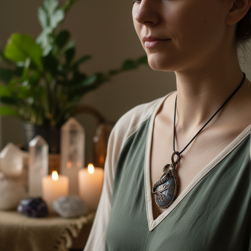 Labradorite Pendant Lifestyle Photo