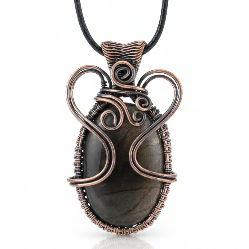 Wire-Wrapped Pendant - Clean Product Photo