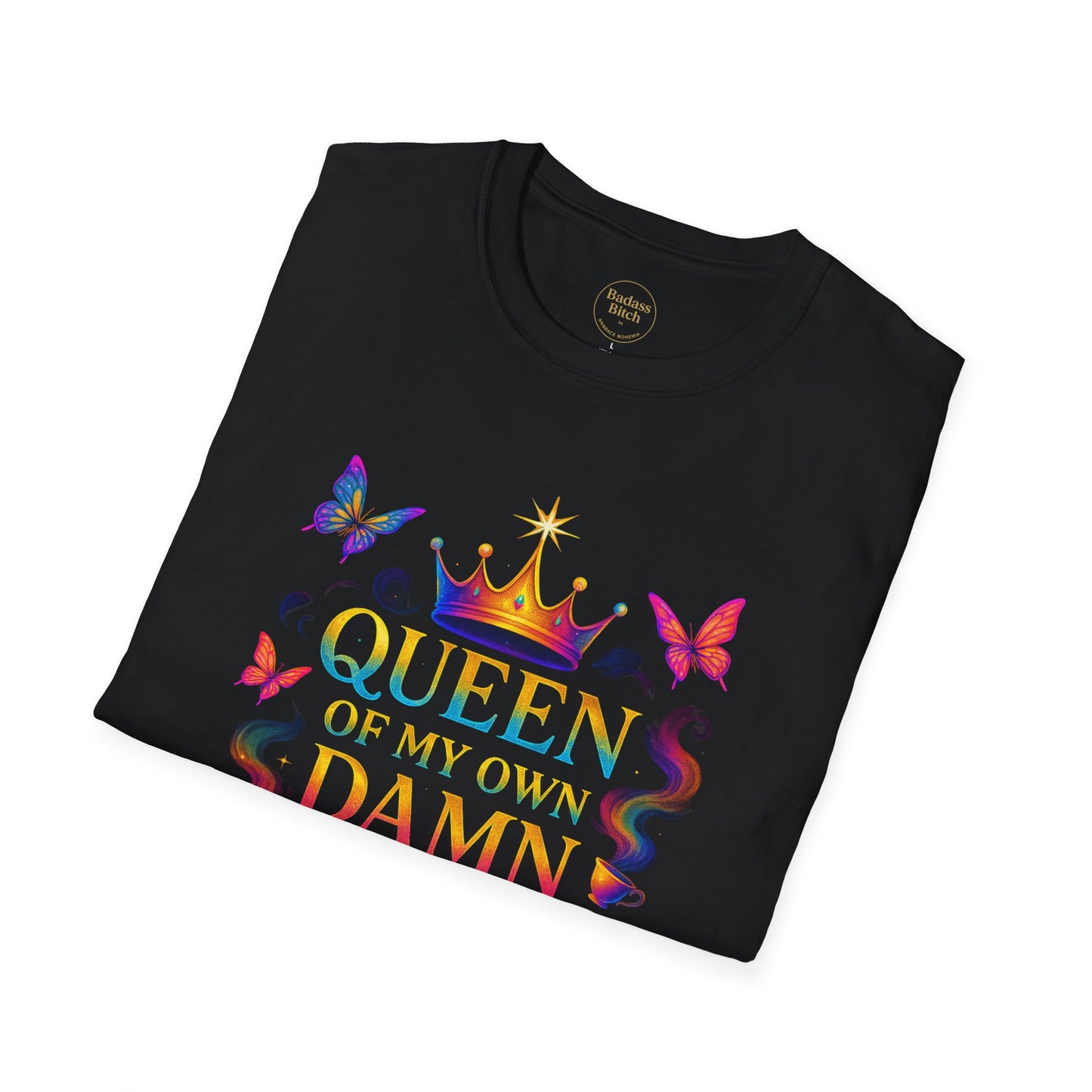 Queen of My Own Damn Tea Party Unisex Tee – (Black)