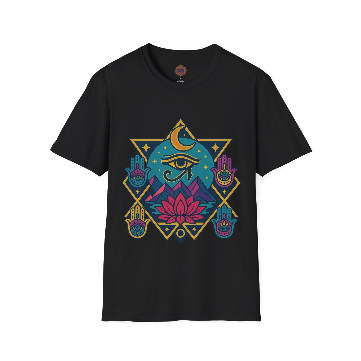 🌙 Sacred Geometry Lotus Unisex Tee – Divine Alignment Edition