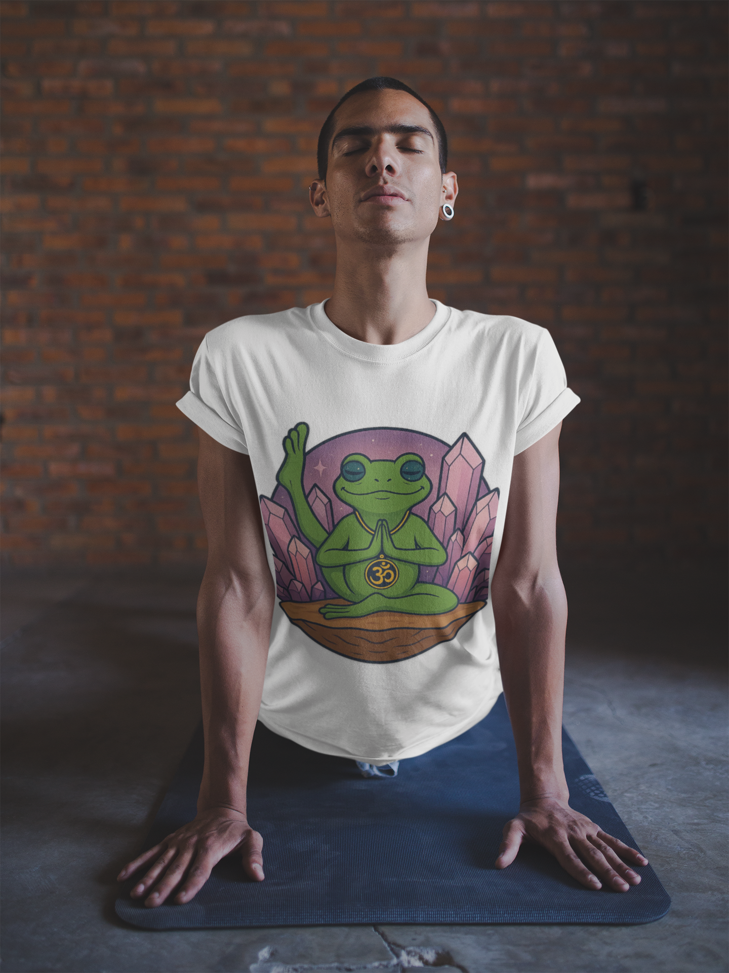 💜 Amethyst Lotus Frog Unisex Tee – Vibration of Peace Edition