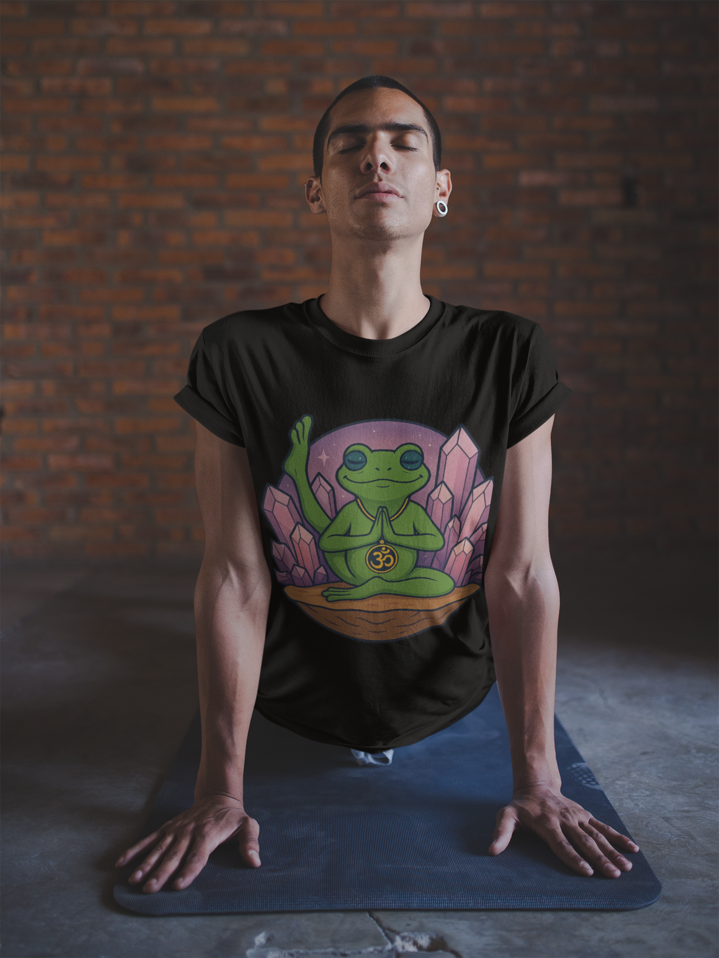 💜 Amethyst Lotus Frog Unisex Tee – Vibration of Peace Edition