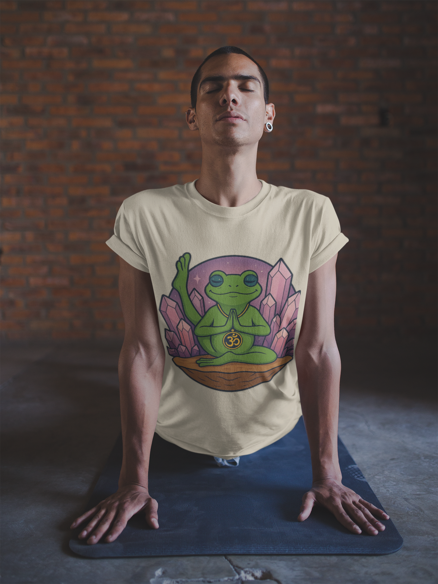 💜 Amethyst Lotus Frog Unisex Tee – Vibration of Peace Edition