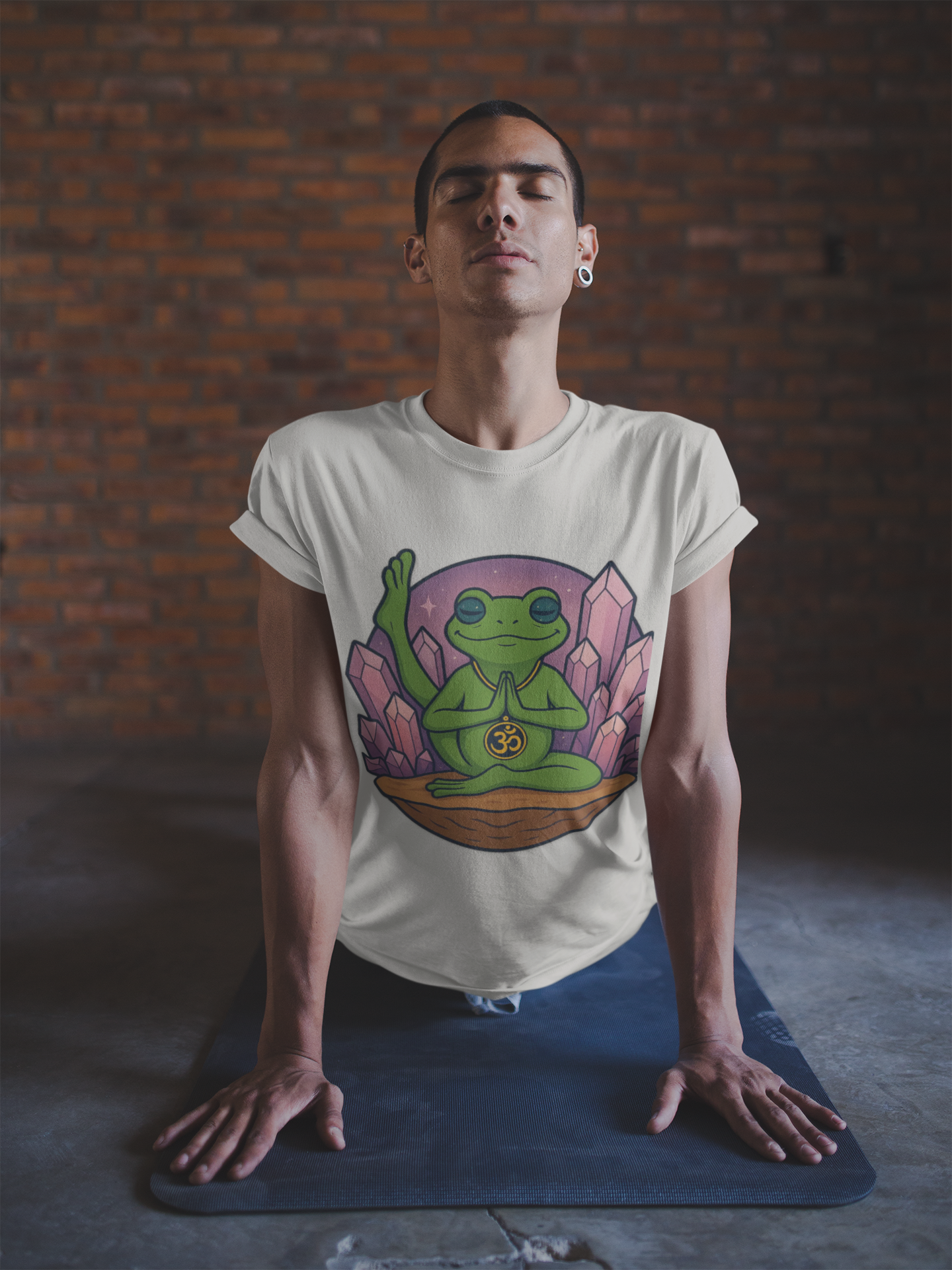 💜 Amethyst Lotus Frog Unisex Tee – Vibration of Peace Edition