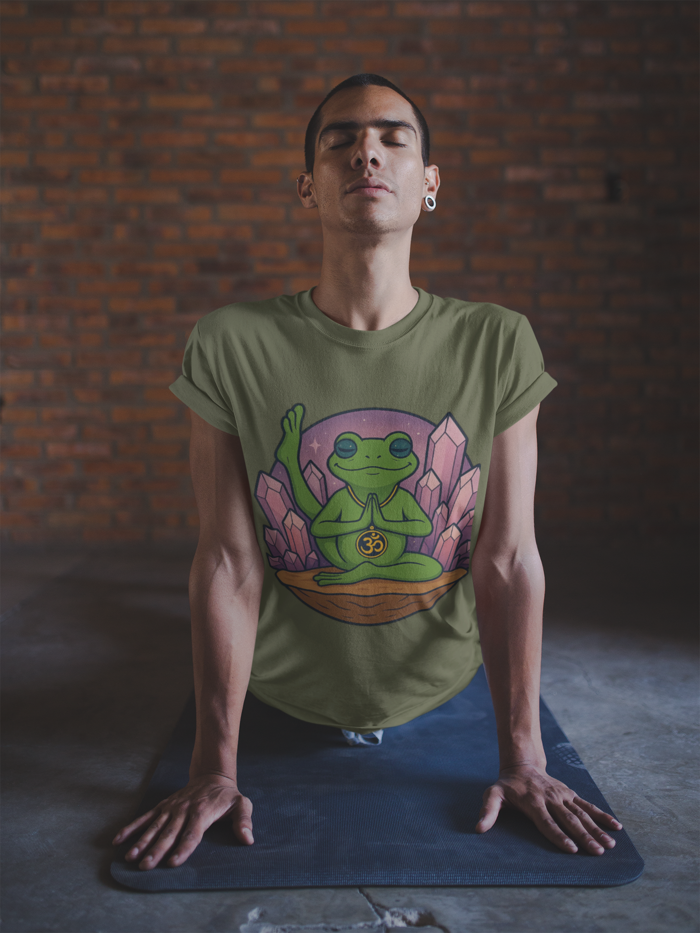 💜 Amethyst Lotus Frog Unisex Tee – Vibration of Peace Edition