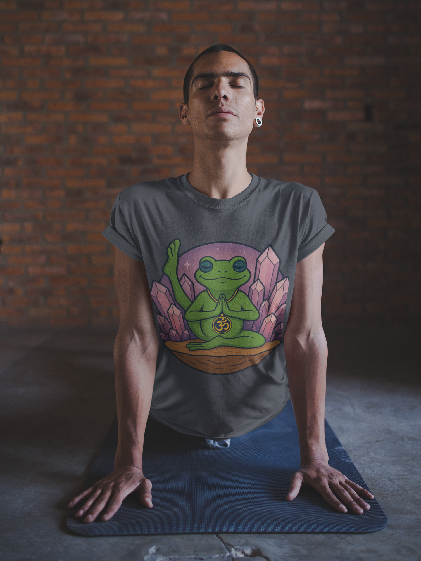 💜 Amethyst Lotus Frog Unisex Tee – Vibration of Peace Edition