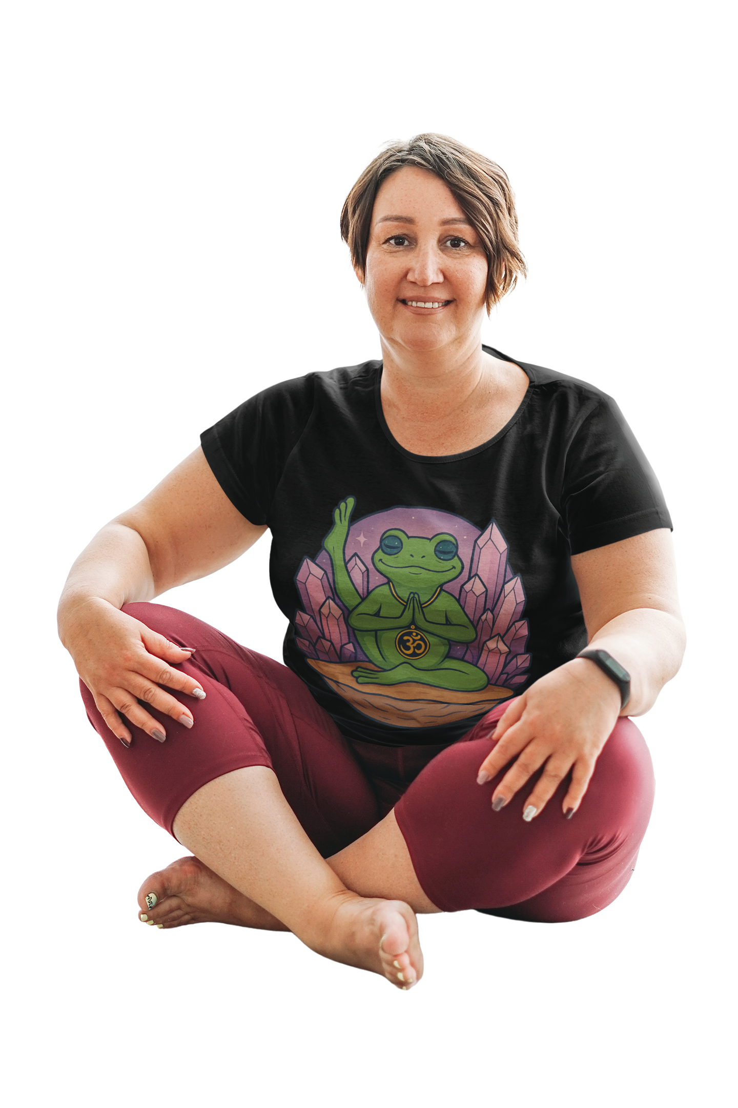💜 Amethyst Lotus Frog Unisex Tee – Vibration of Peace Edition