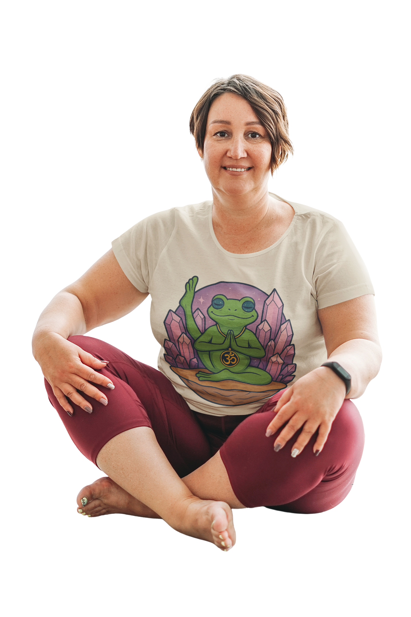 💜 Amethyst Lotus Frog Unisex Tee – Vibration of Peace Edition