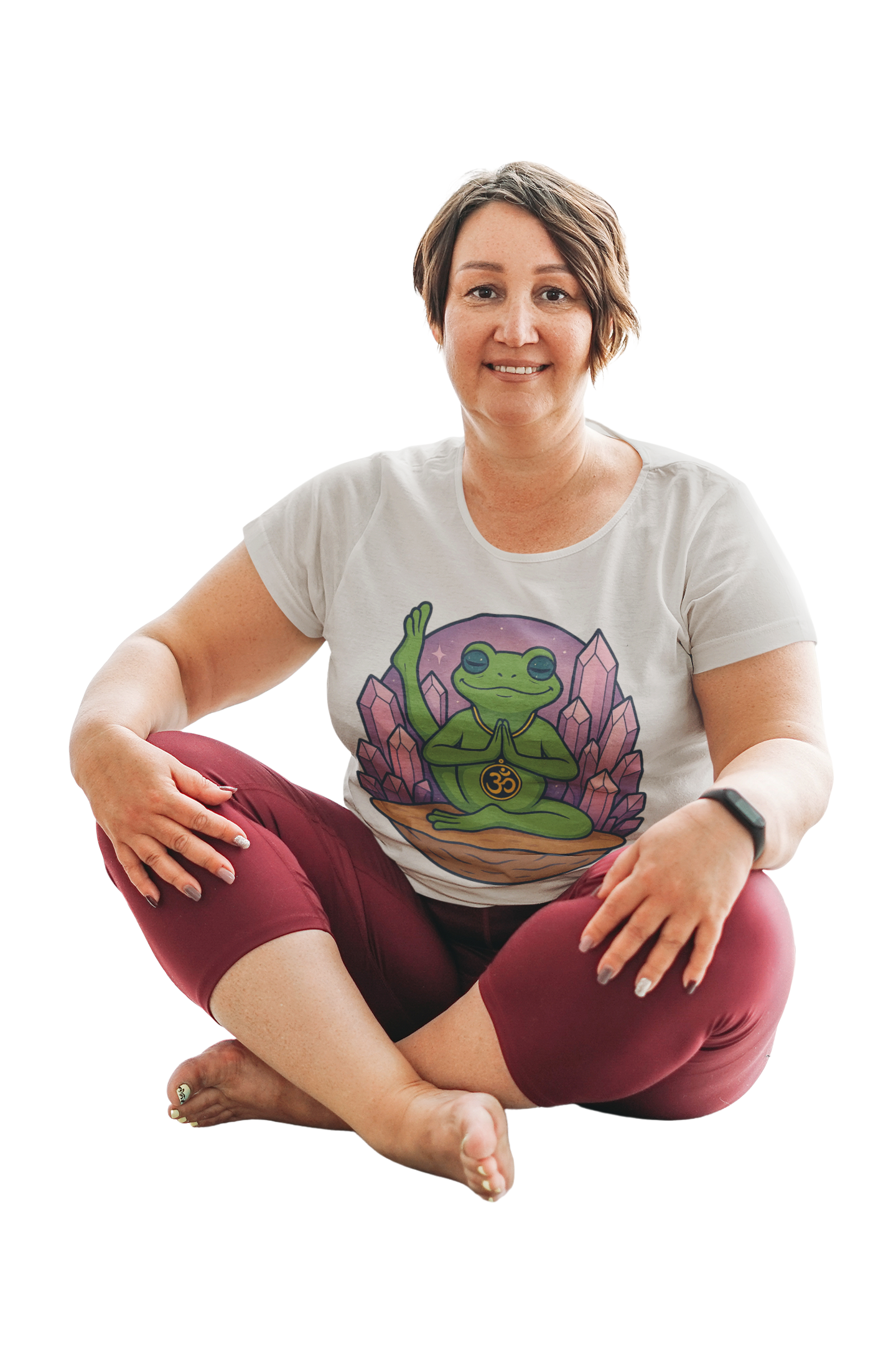 💜 Amethyst Lotus Frog Unisex Tee – Vibration of Peace Edition