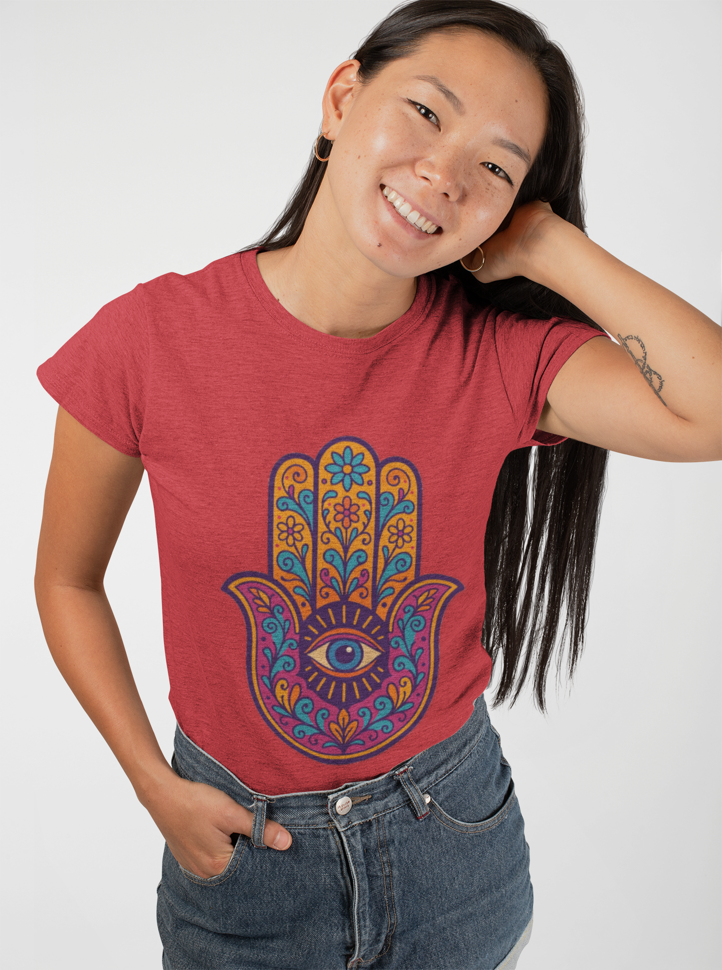 🪬 Hamsa Harmony Unisex Tee – Protection & Peace Edition