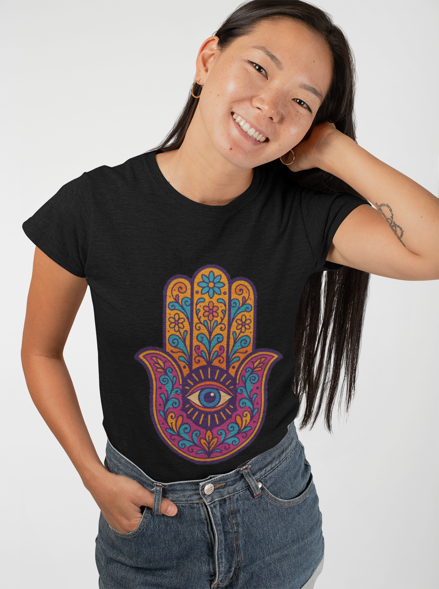 🪬 Hamsa Harmony Unisex Tee – Protection & Peace Edition