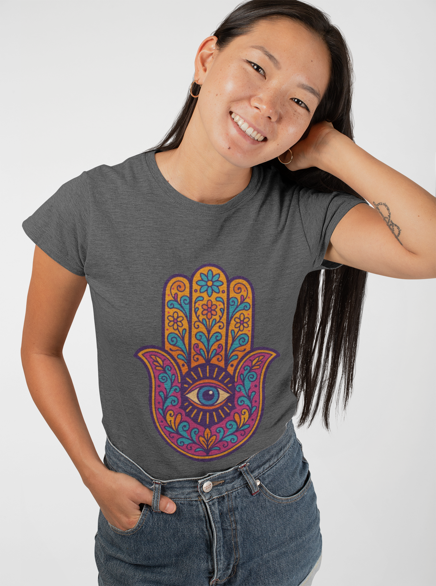 🪬 Hamsa Harmony Unisex Tee – Protection & Peace Edition