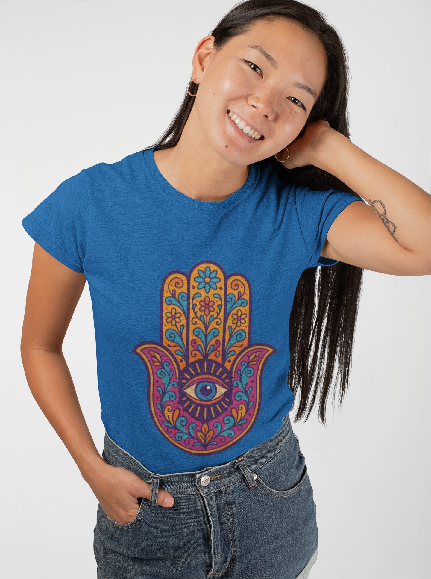 🪬 Hamsa Harmony Unisex Tee – Protection & Peace Edition