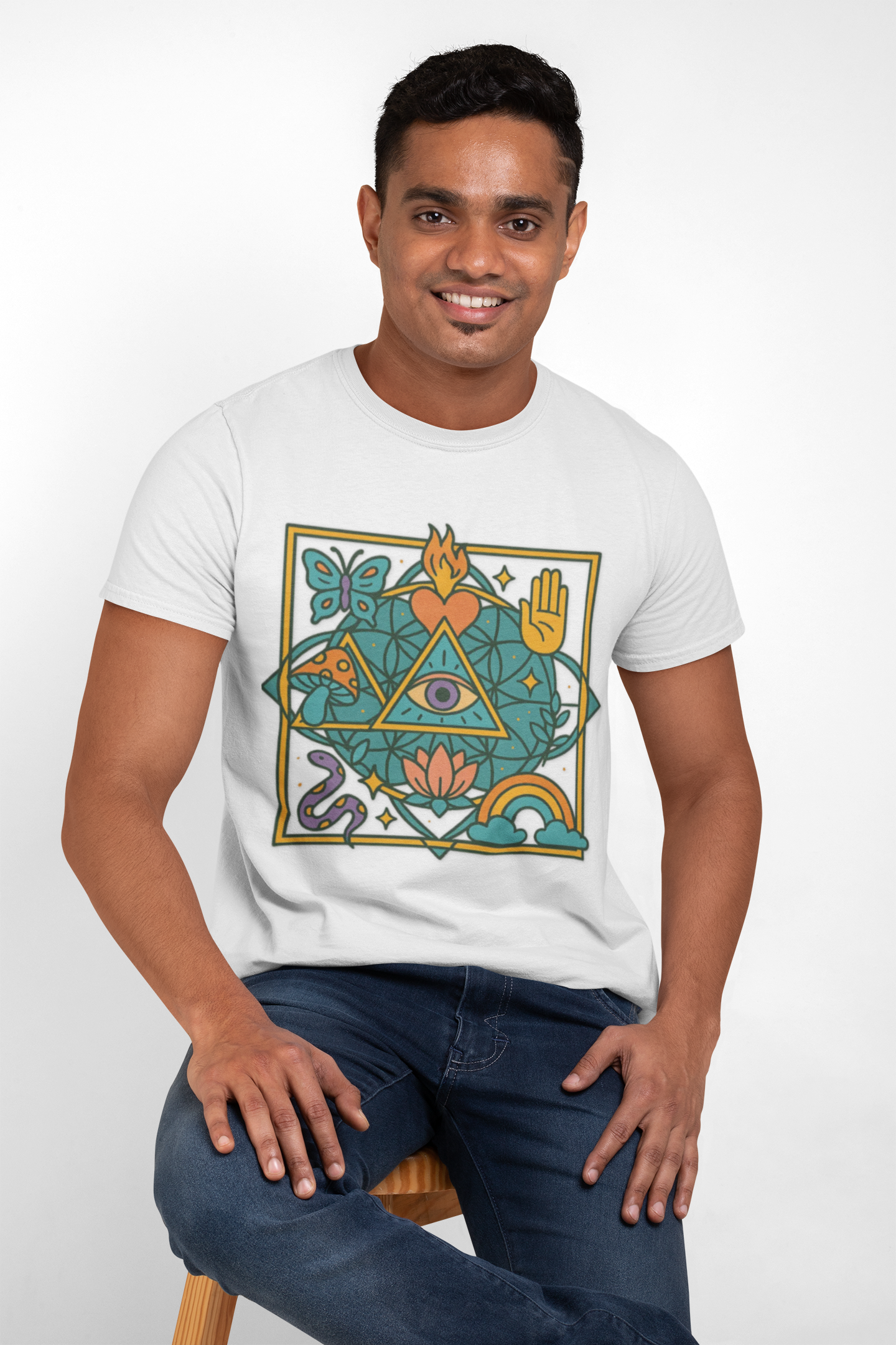 🔺 Awakening Symbols Unisex Tee – The Alchemist’s Vision Edition
