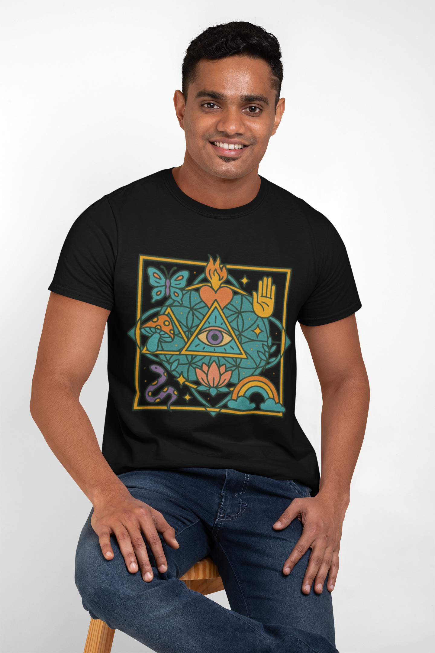 🔺 Awakening Symbols Unisex Tee – The Alchemist’s Vision Edition