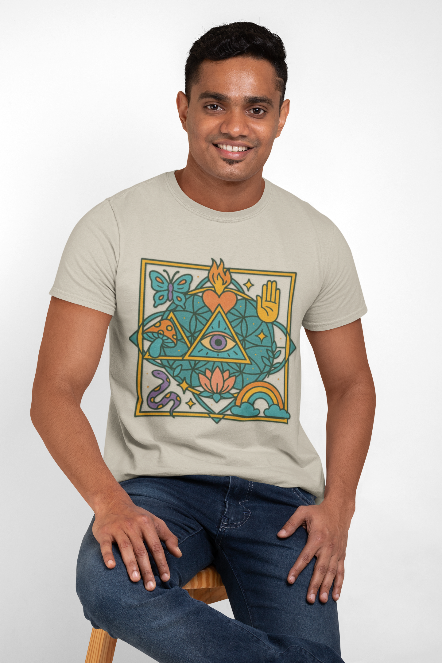 🔺 Awakening Symbols Unisex Tee – The Alchemist’s Vision Edition