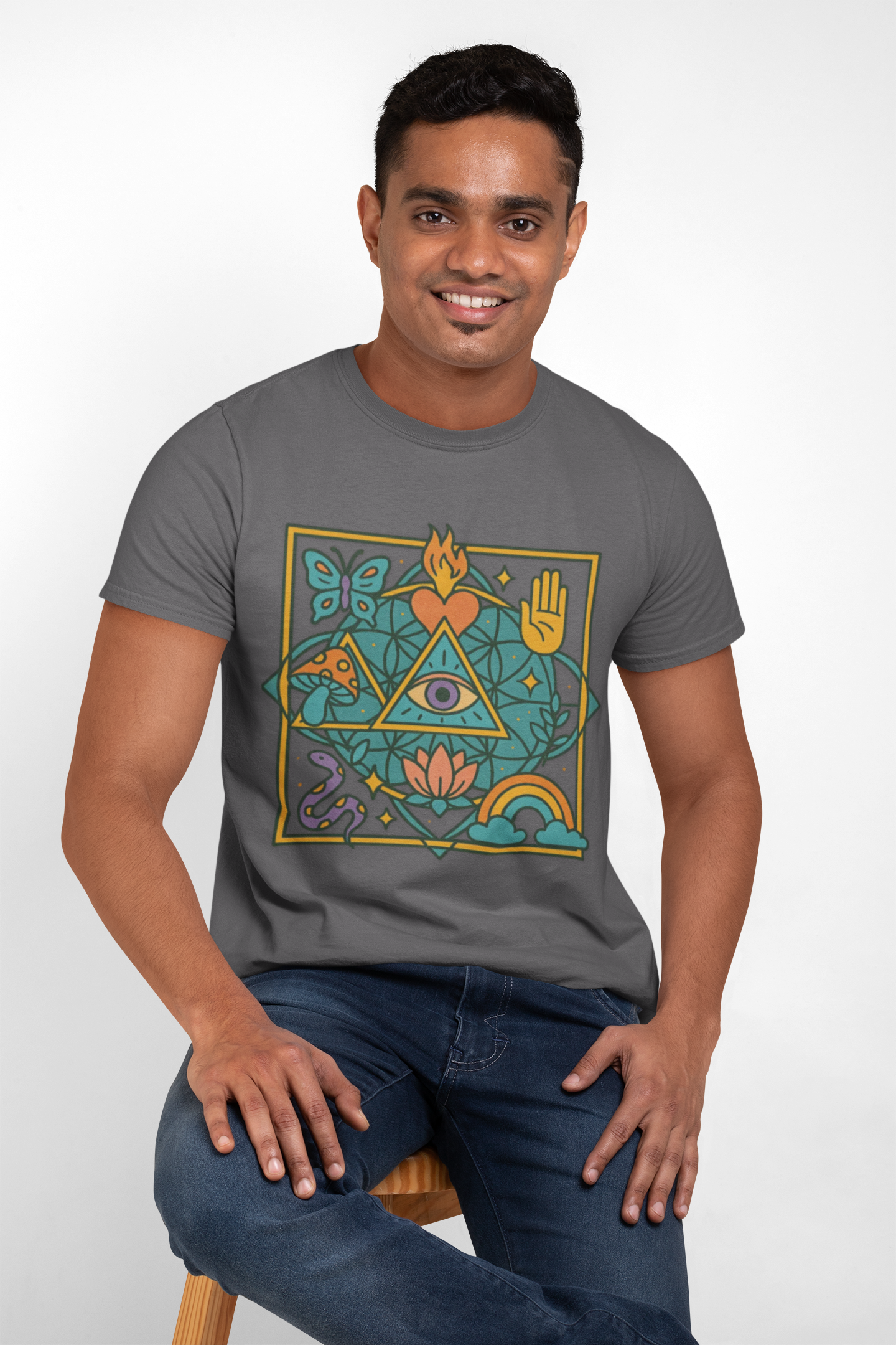 🔺 Awakening Symbols Unisex Tee – The Alchemist’s Vision Edition
