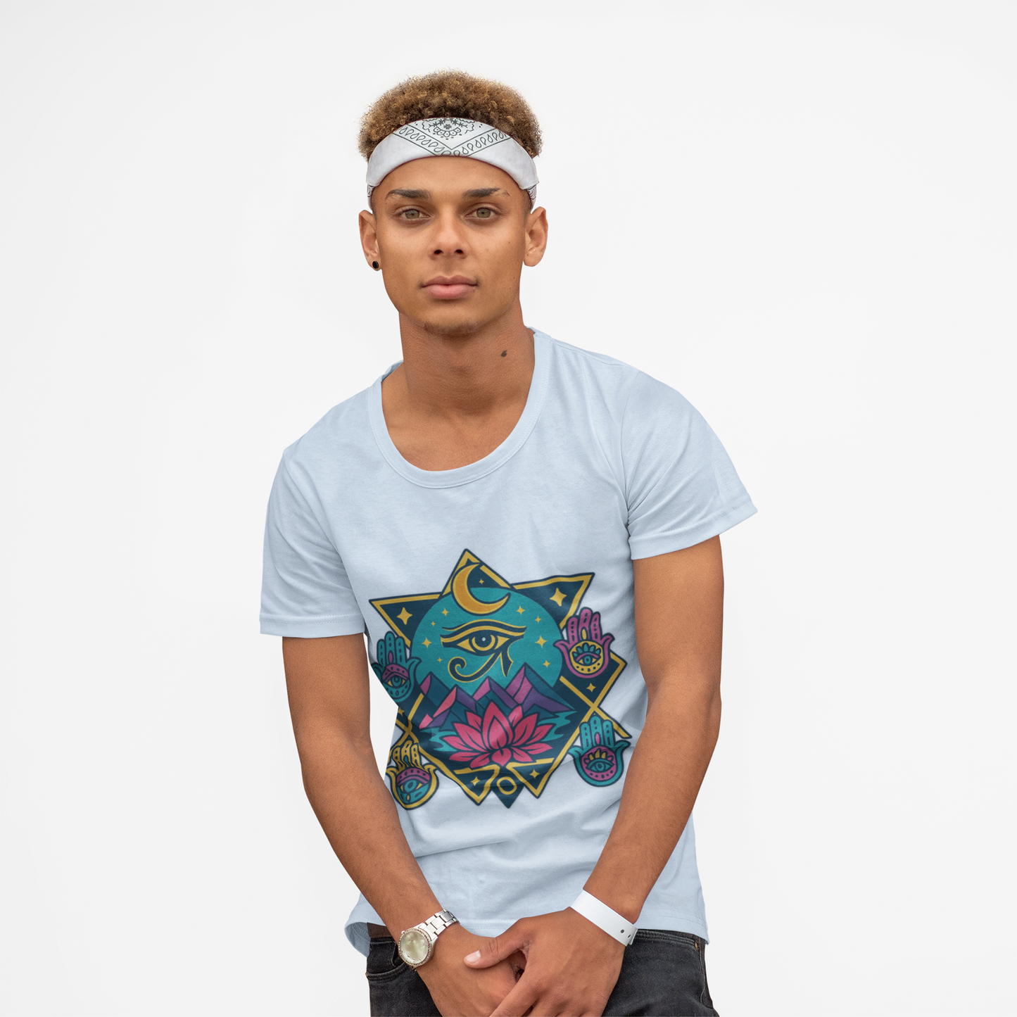 🌙 Sacred Geometry Lotus Unisex Tee – Divine Alignment Edition