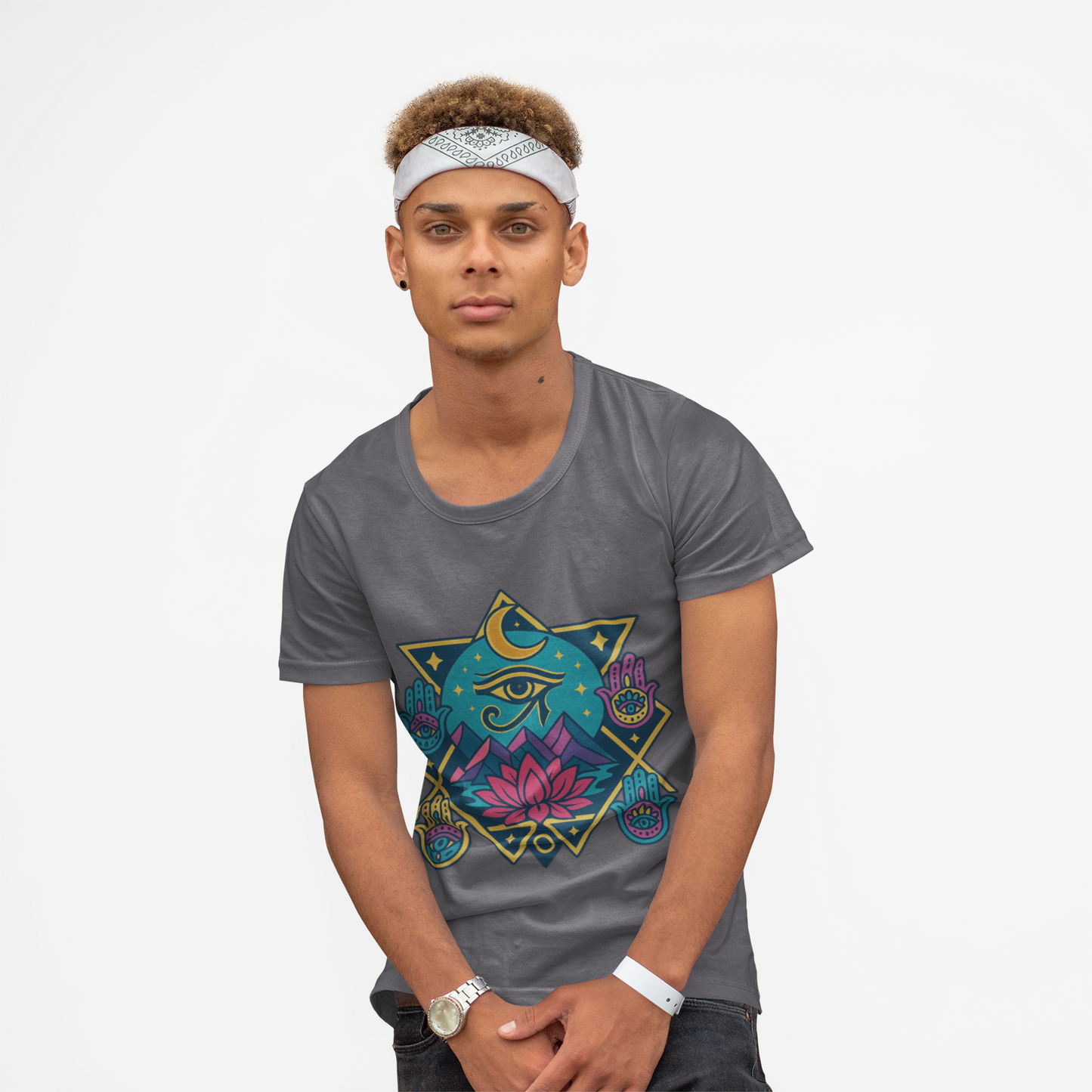 🌙 Sacred Geometry Lotus Unisex Tee – Divine Alignment Edition