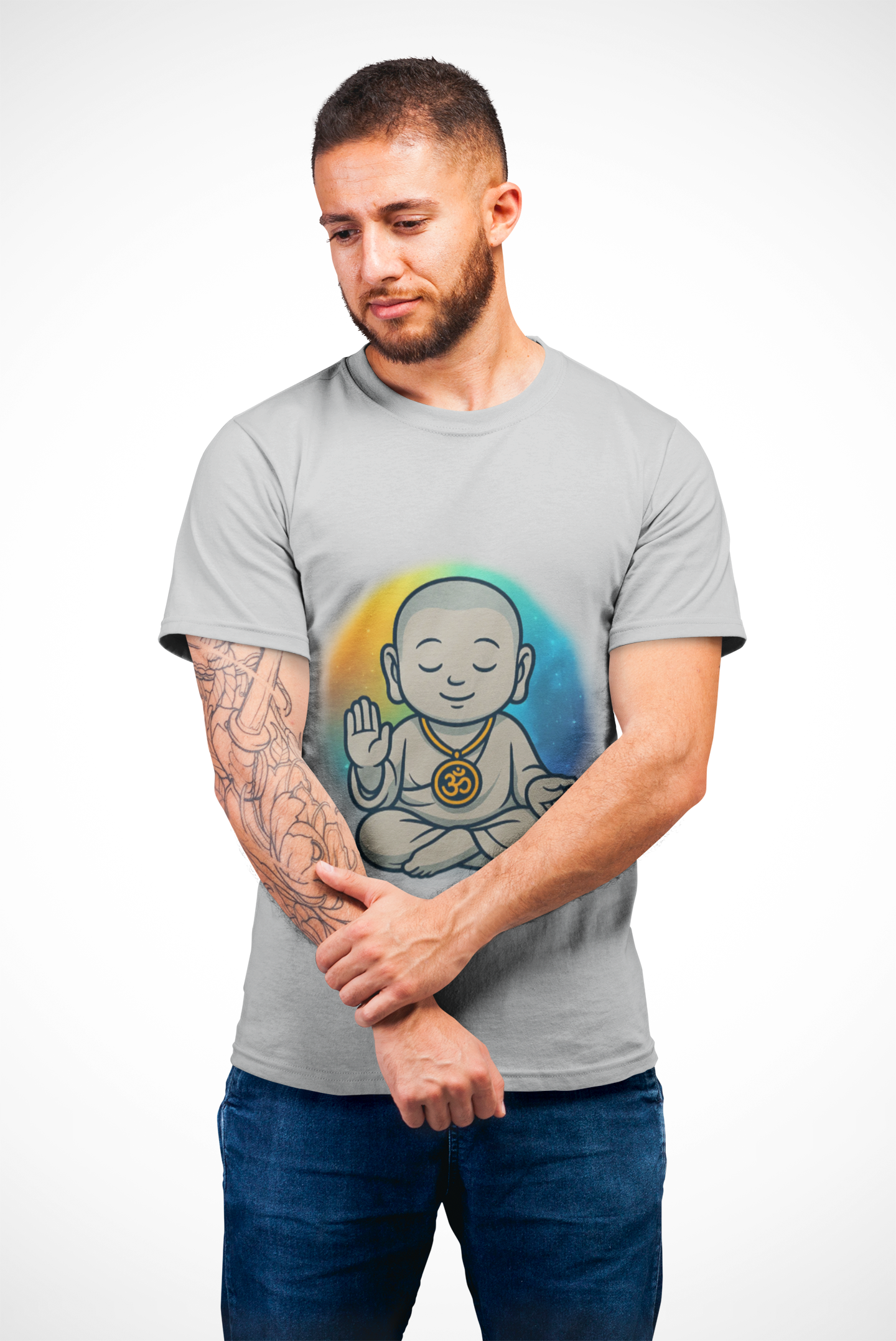 🕉️ Peaceful Monk Unisex Tee – Aura of Calm Edition