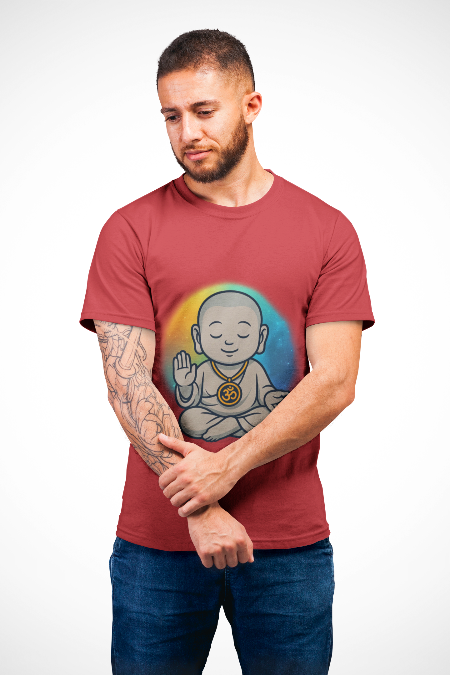 🕉️ Peaceful Monk Unisex Tee – Aura of Calm Edition