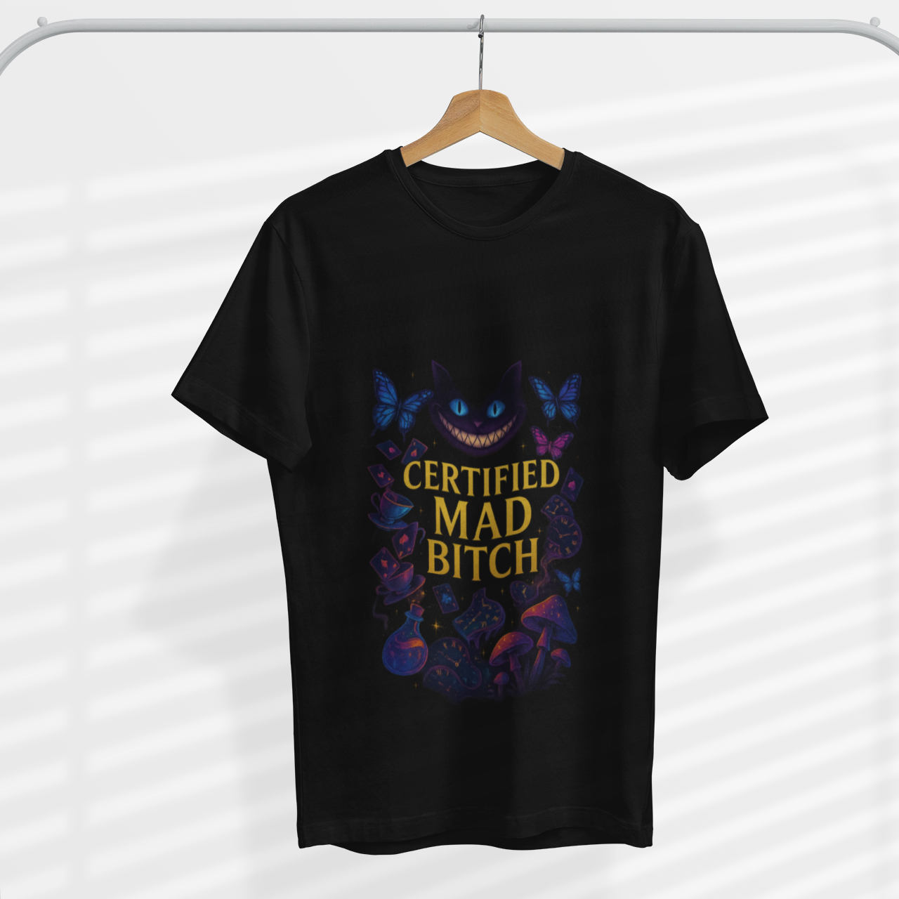 🌀 “Certified Mad Bitch” Tee — Wonderland Chaos Edition