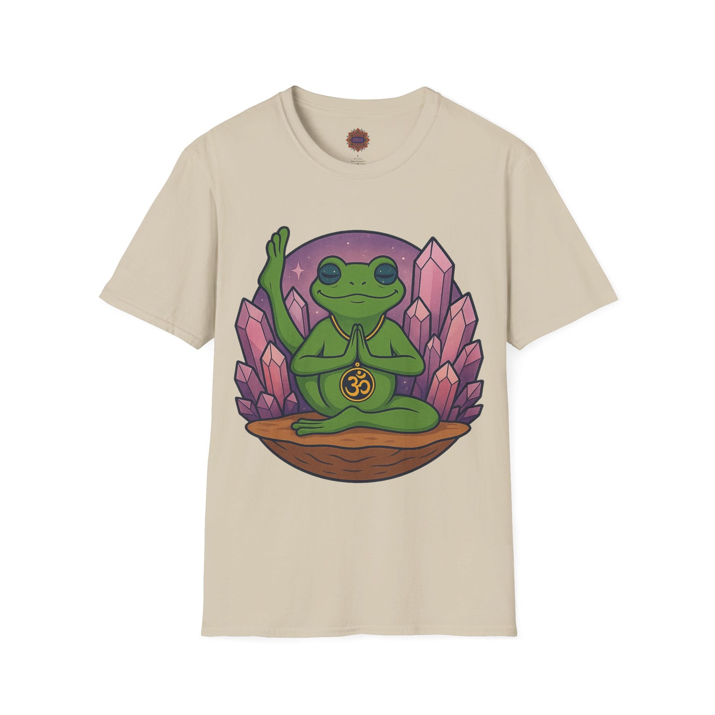 💜 Amethyst Lotus Frog Unisex Tee – Vibration of Peace Edition