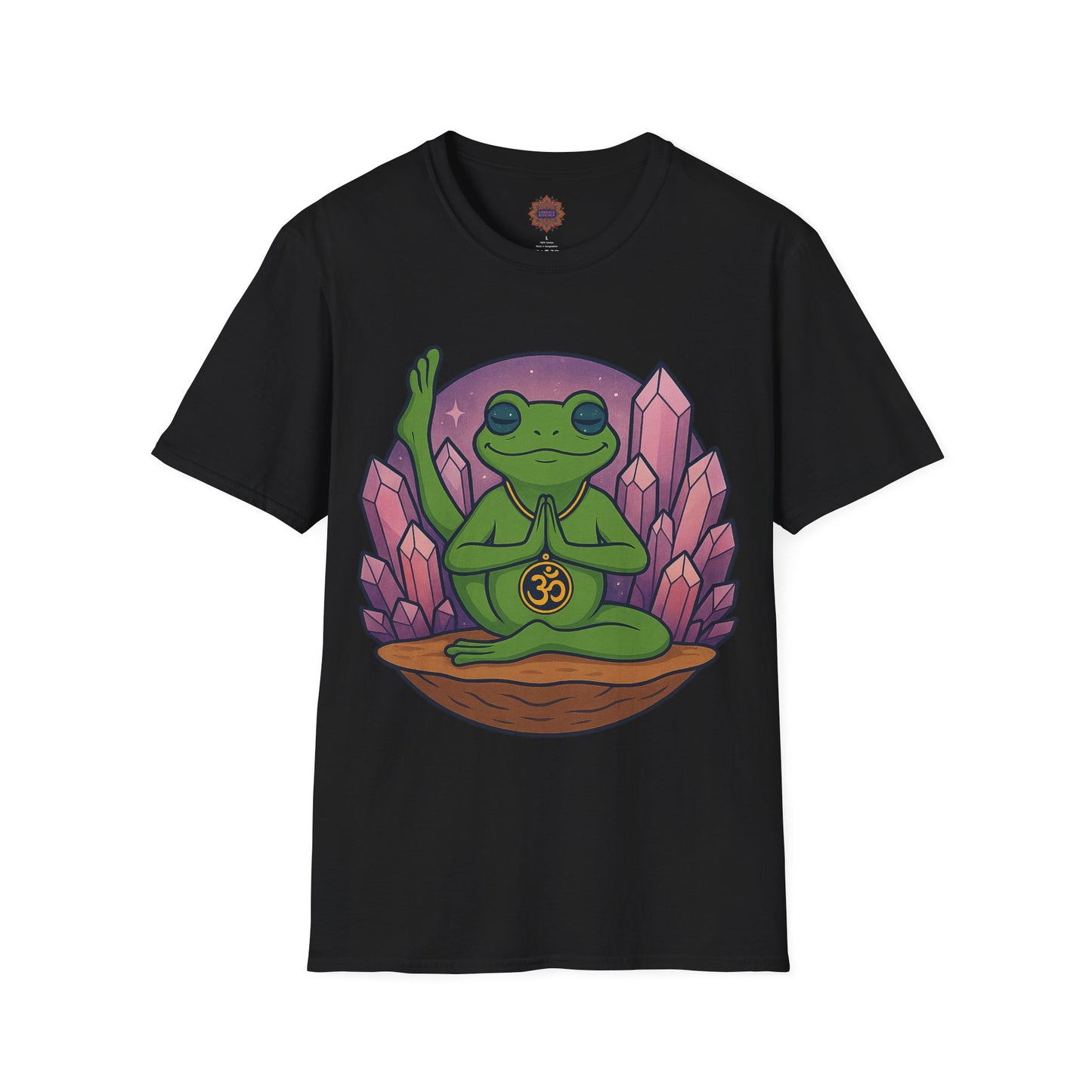 💜 Amethyst Lotus Frog Unisex Tee – Vibration of Peace Edition
