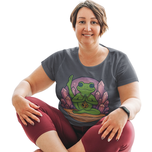 💜 Amethyst Lotus Frog Unisex Tee – Vibration of Peace Edition