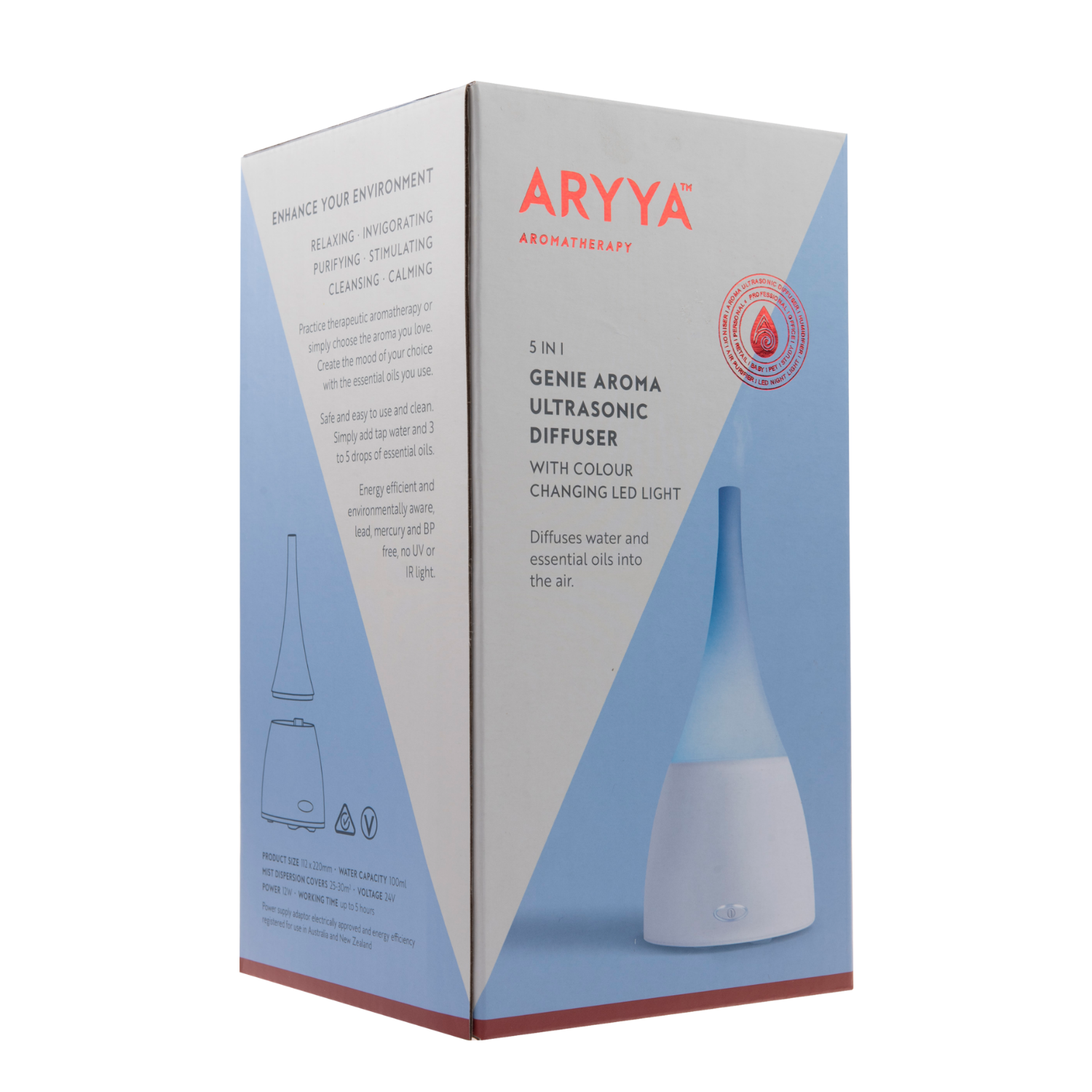 Aryya Aromatherapy Ultrasonic Diffuser GENIE Essential Oil Diffuser 1