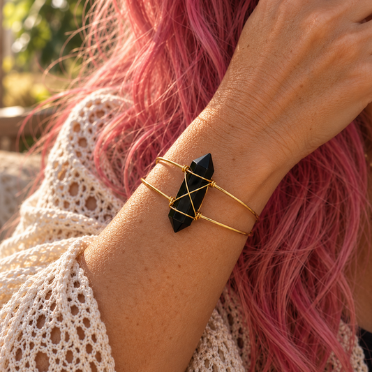 Black Obsidian – The Energy Shield Cuff Bracelet