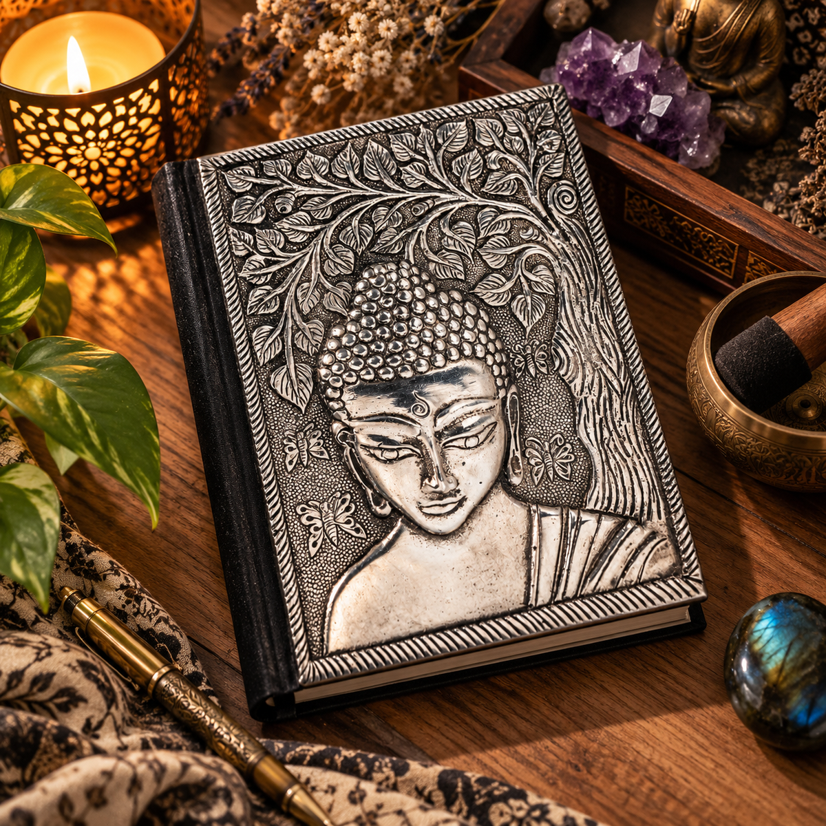 Buddha Aluminium Journal 13.5cm x 17.5cm
