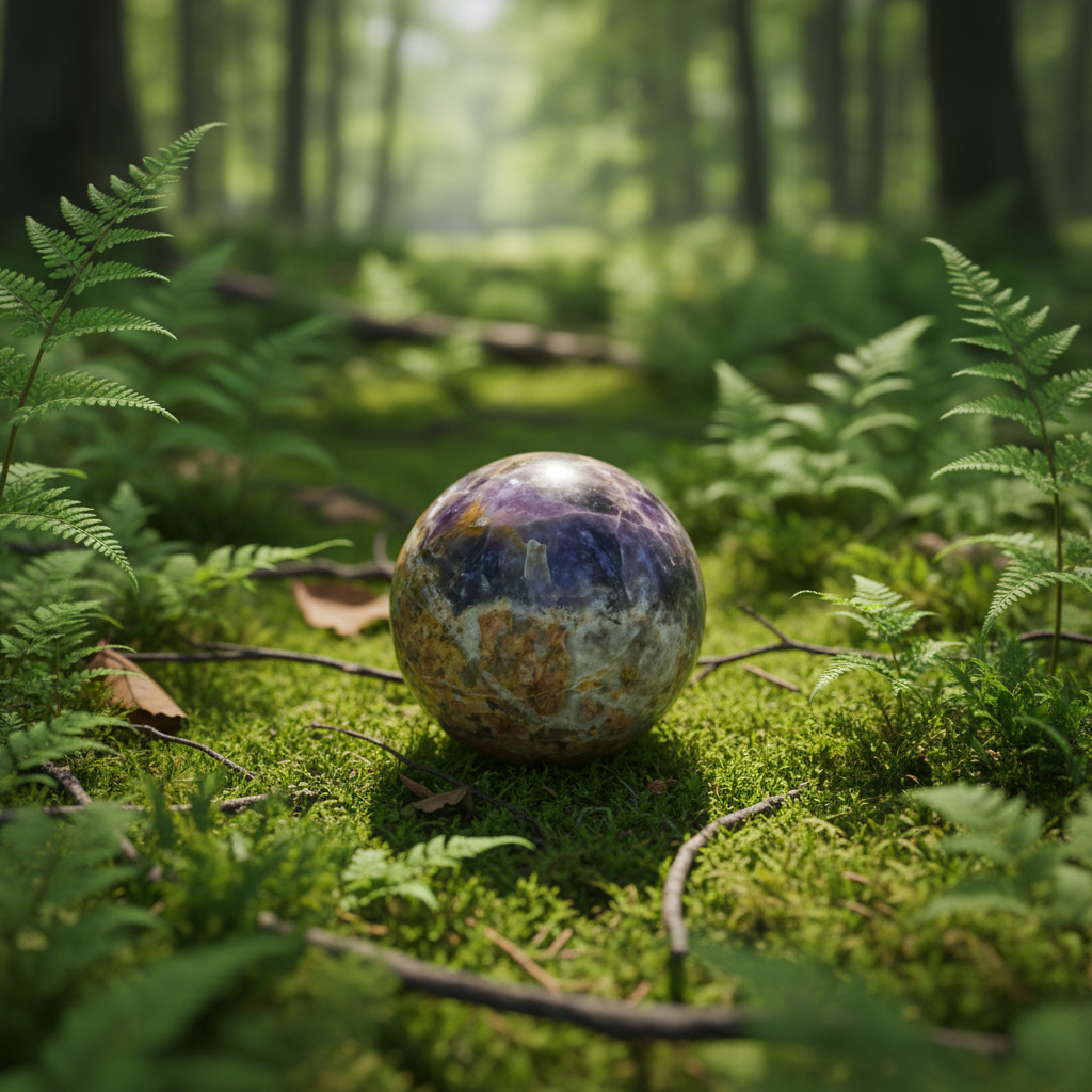 Chevron Amethyst Sphere 274g-Embrace Bohemia 