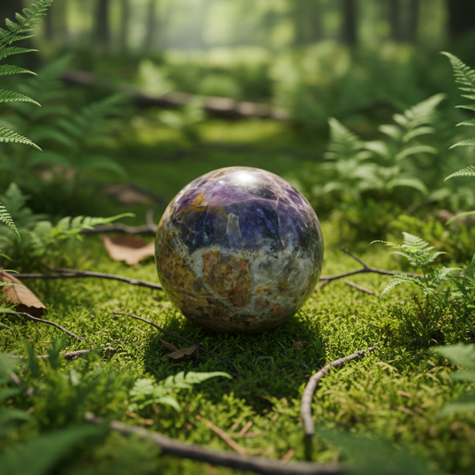 Chevron Amethyst Sphere 274g-Embrace Bohemia 