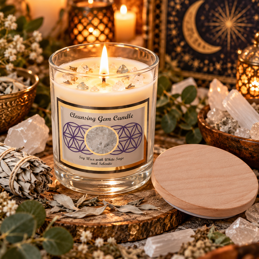 Cleansing Selenite Soy Glass Jar Candle 255g