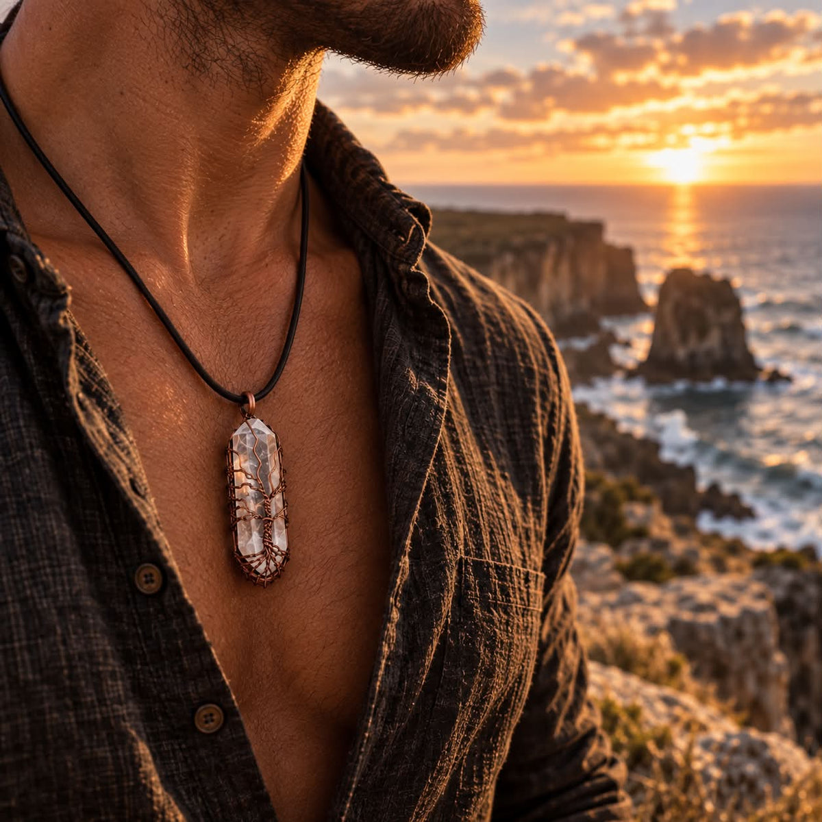 Clear Quartz – Tree of Life Ascension Pendant