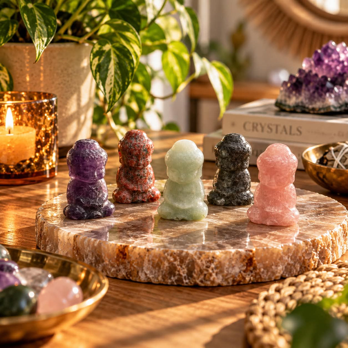 Crystal Spirit Guardians | Intuitively Chosen Carved Buddha
