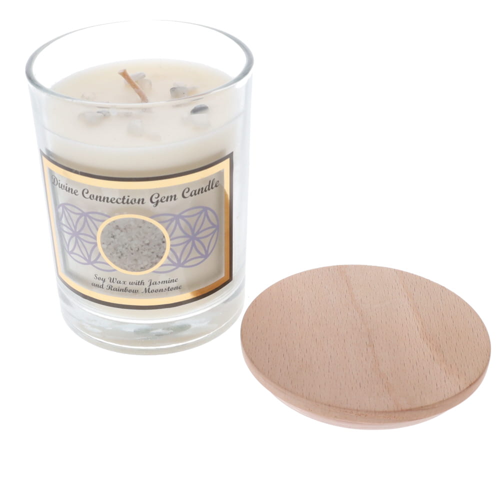 Divine Connection Moonstone Soy Glass Jar Candle
