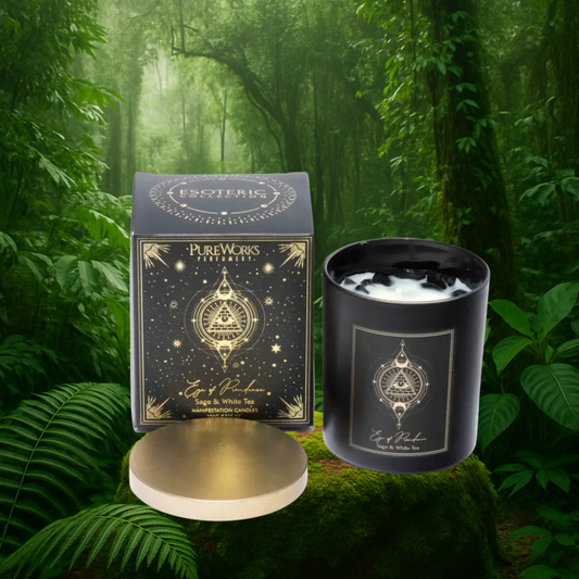 Esoteric Manifestation Candle EYE OF PROVIDENCE Sage & White Tea 200g