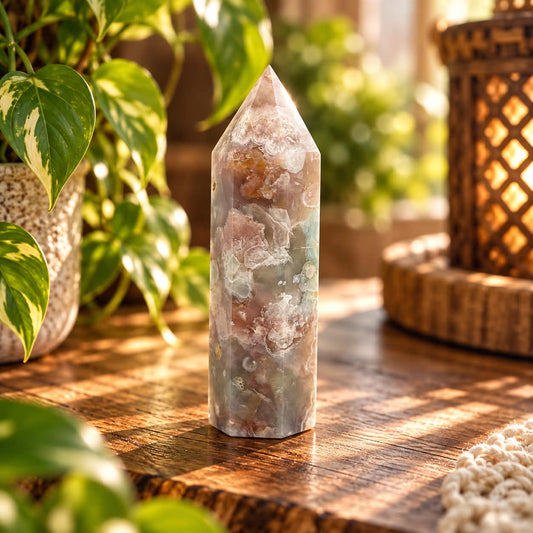 Flower Agate Tower 262g