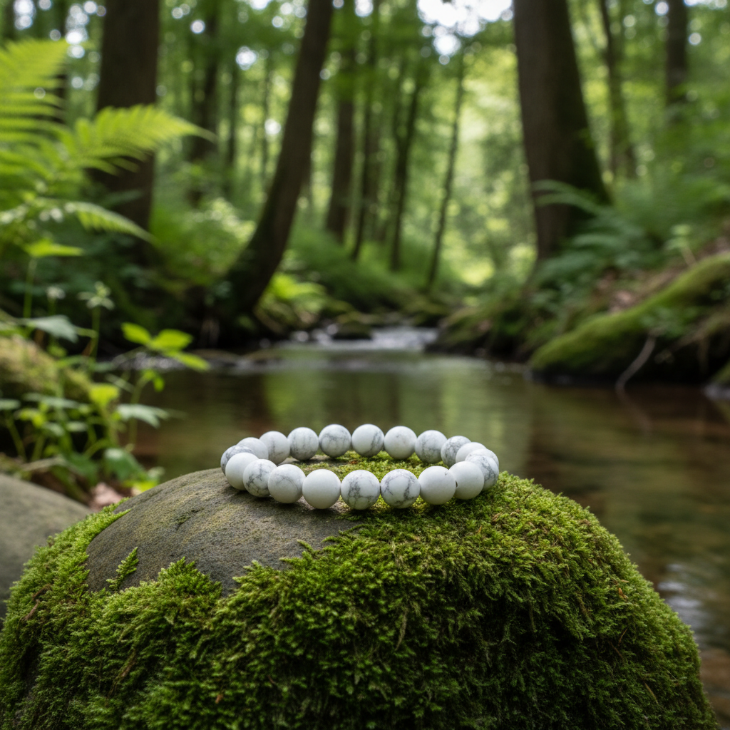 Howlite – Calming Patience Bracelet Forest Shot