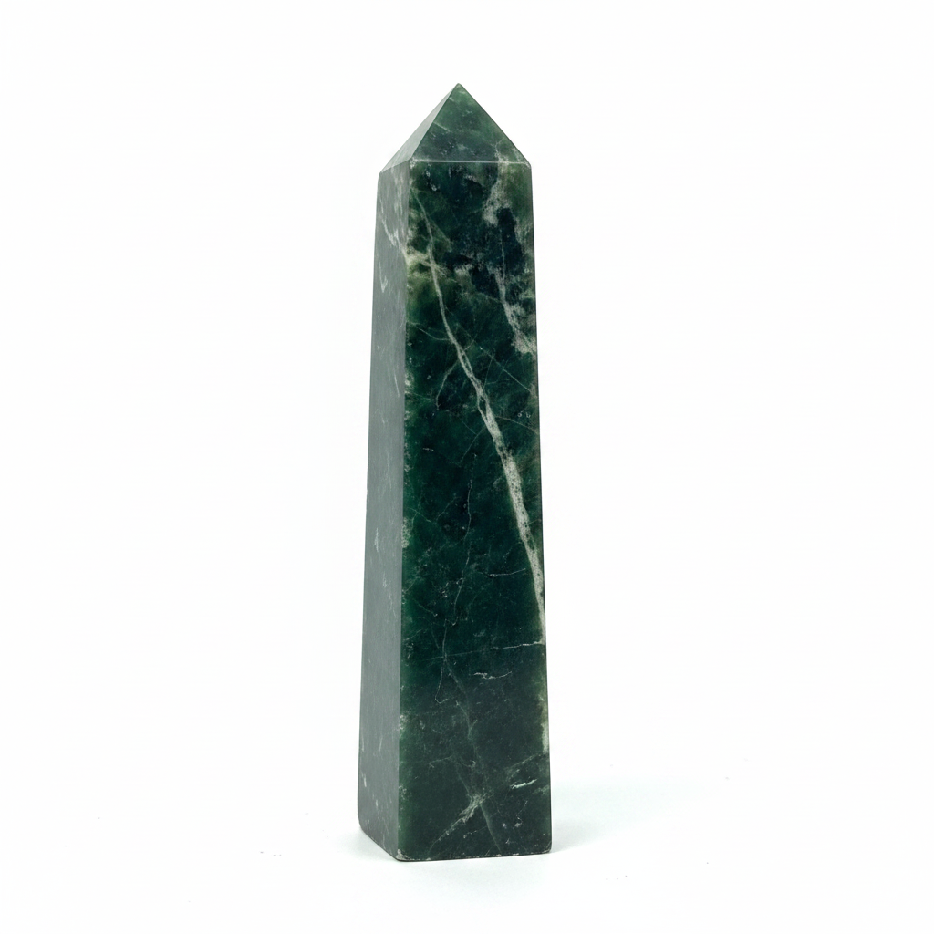 Jade Tower | 371g | Dark Green with Red Inclusions-Embrace Bohemia 1