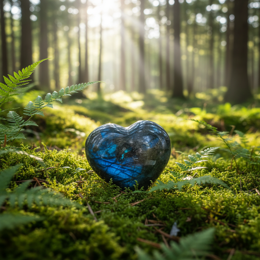 Labradorite Heart | Electric Blue Flash | 184g- Embrace Bohemia 