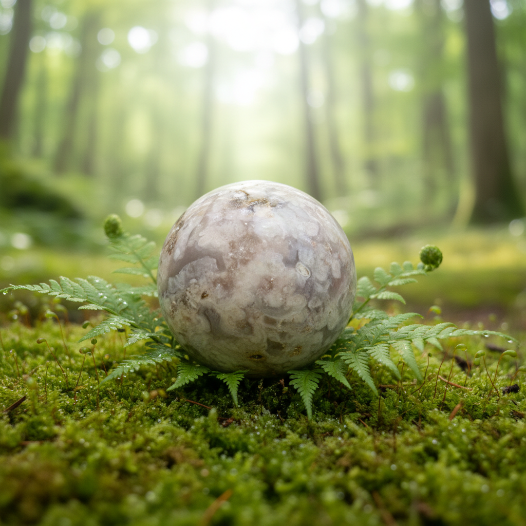 Lepidolite Sphere with Pyrite Inclusions 246g-Embrace Bohemia 