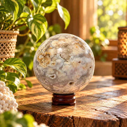 Lepidolite Sphere with Pyrite Inclusions 246g