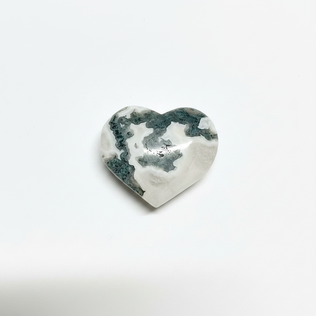 Moss Agate Heart 89g-Embrace Bohemia 1