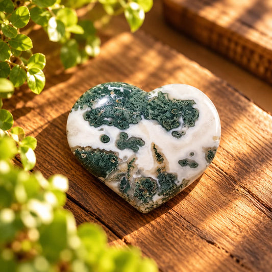 Moss Agate Heart 89g